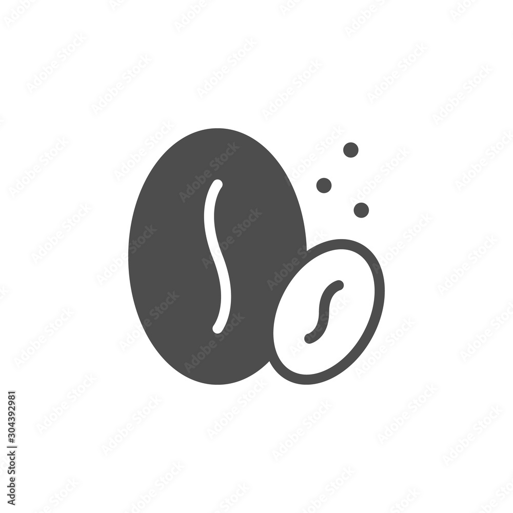 Coffee beans glyph modern icon Coffee beans glyph modern icon