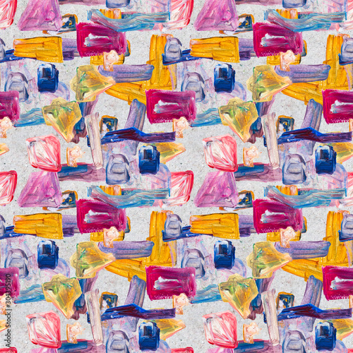 Seamless pattern made by hand drawn paint strokes.