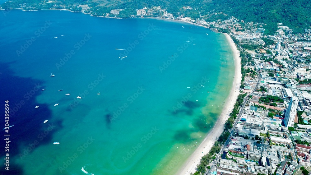 Aerial view of Patong beach Thailand