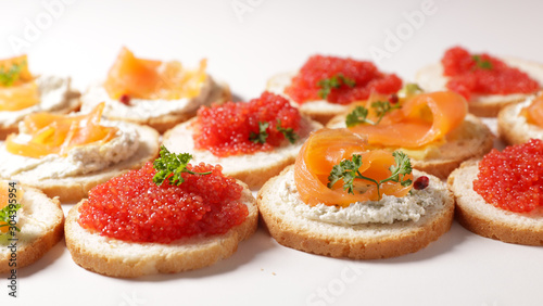 canape with salmon and caviar