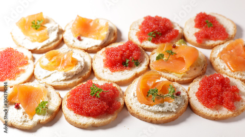 canape with salmon and caviar