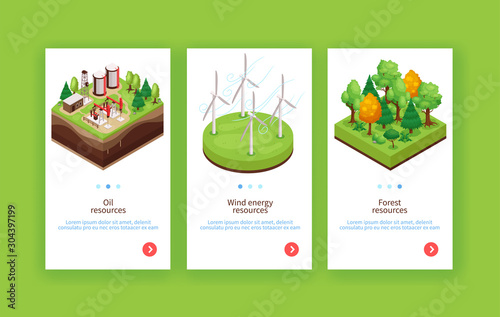 Natural Resources Isometric Banners