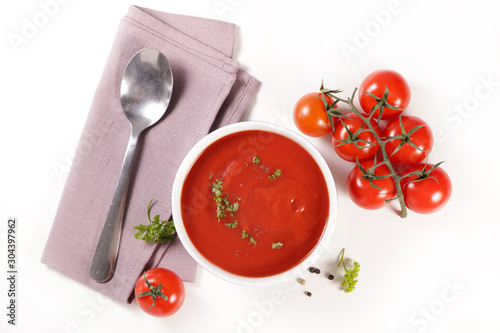 Obraz na plátně tomato soup isolated on white background