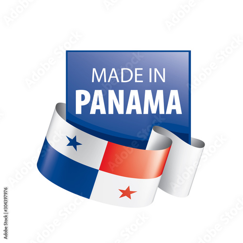 Panama flag, vector illustration on a white background