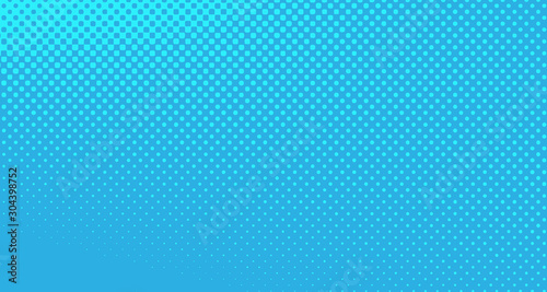Wallpaper Mural Blue halftone pop art background abstract vector comics style blank layout template with clouds beams and isolated dots pattern. For sale banner for your designe 1960s. with copy space eps10 Torontodigital.ca