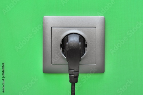 Electric outlet with cable connected