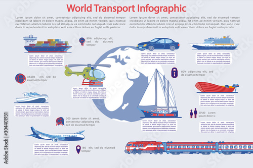 Traveling and Tourism Transportation Infographic