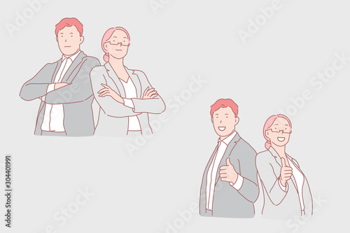 Business cooperation, partnership, harmonious work concept