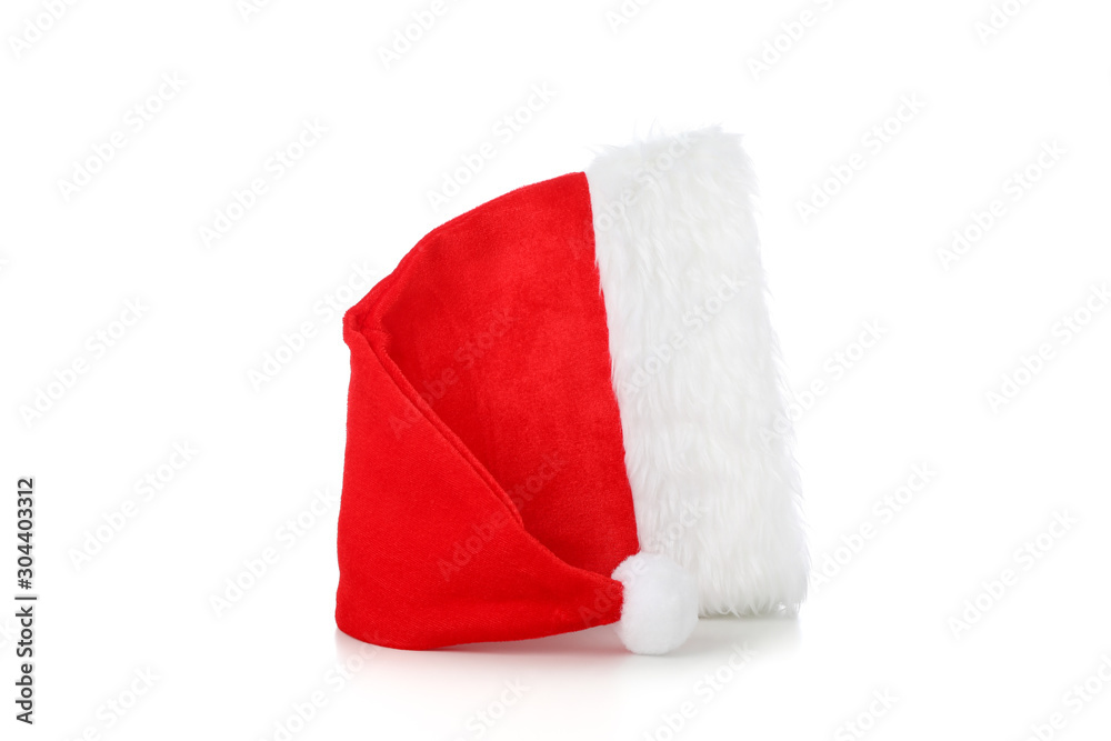 Red Santa Claus hat isolated on white background Red Santa Claus hat isolated on white background