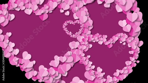Footage of pink heart symbol paper cut style