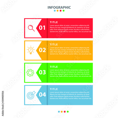 Business Infographic Template, Business concept with 4 steps