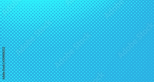 Blue halftone pop art background abstract vector comics style blank layout template with clouds beams and isolated dots pattern. For sale banner for your designe 1960s. with copy space eps10