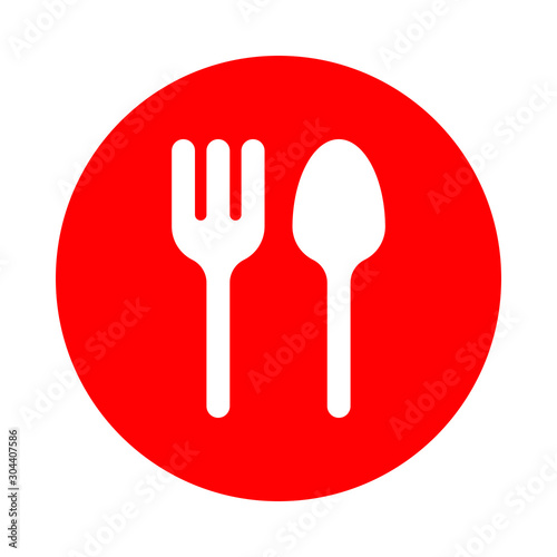 spoon and fork icon. food mascot logo.