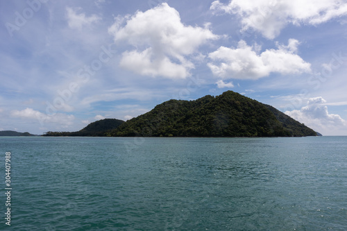 sea and mountain view in yacht cruise at Phuket, Thailand © moxumbic