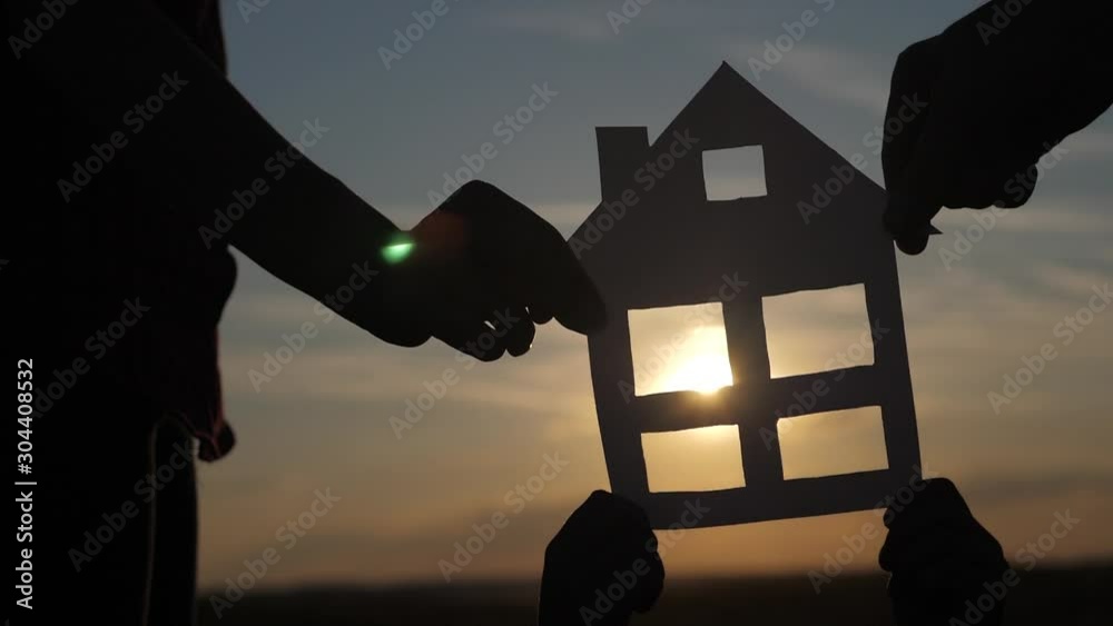 happy family lifestyl construction house teamwork concept . Mom daddy ...