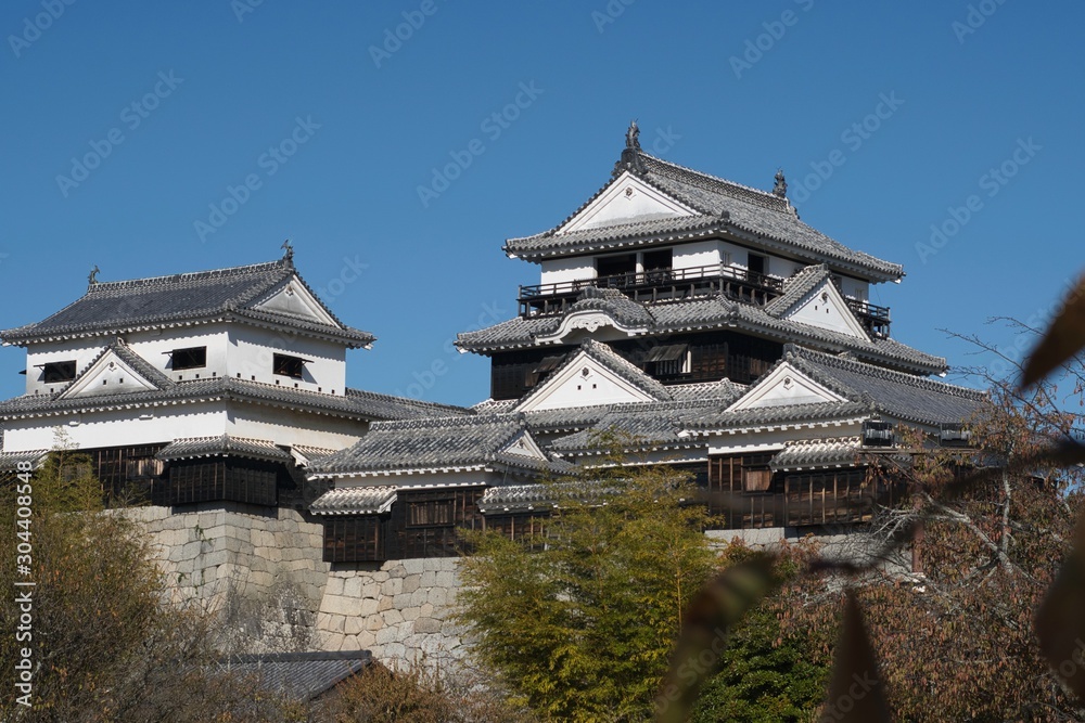 Fototapeta premium Matsuyama Castle in Matsuyama, Japan.