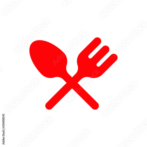 spoon and fork icon. food mascot logo.