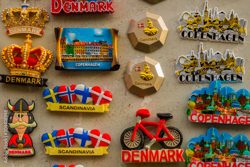 Photography COPENHAGEN, DENMARK: Souvenir Shop Board with Magnets.