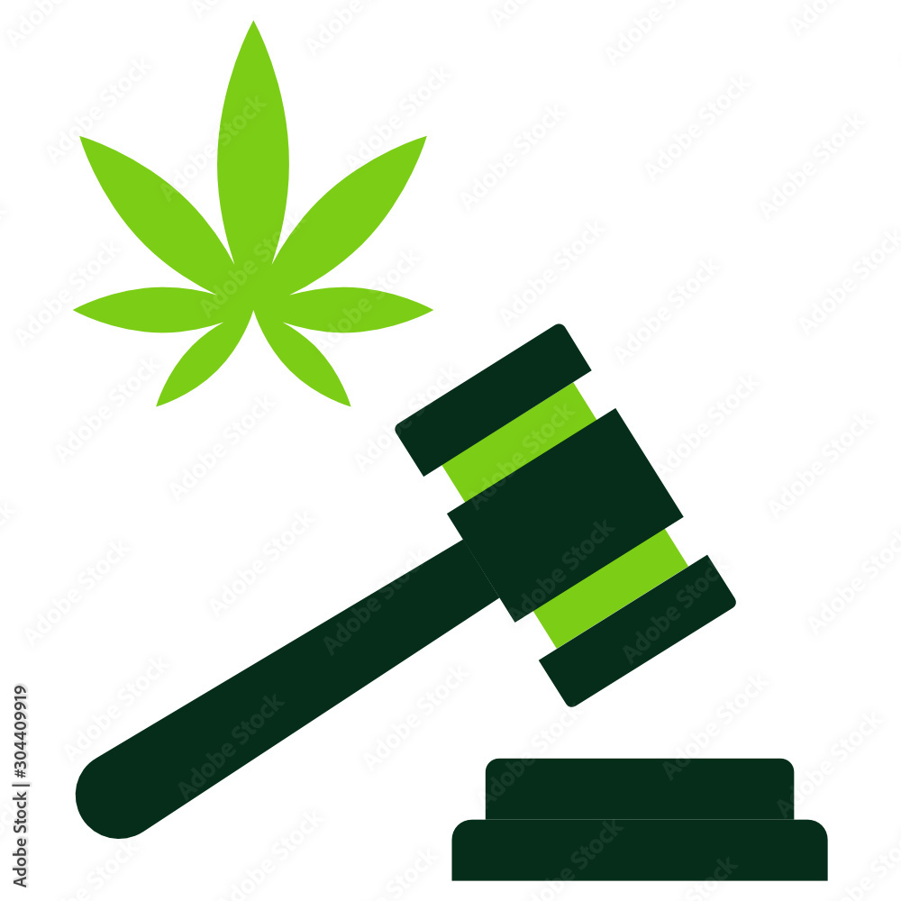 Marijuana law and Order Concept, Weed Leaf Vector Icon Design Marijuana law and Order Concept, Weed Leaf Vector Icon Design