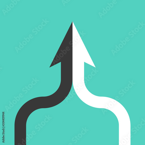 Black, white combined arrow