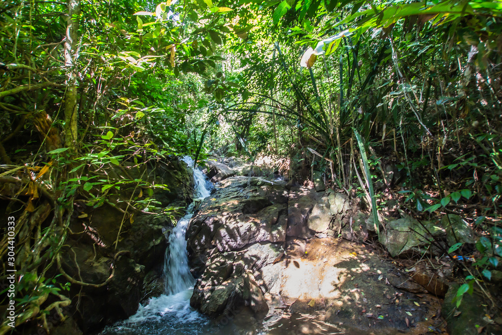 Kathu Waterfall in the tropical forest area In Asia, suitable for walks, nature walks and hiking, adventure photography Of the national park Phuket Thailand,Suitable for travel and leisure. Kathu Waterfall in the tropical forest area In Asia, suitable for walks, nature walks and hiking, adventure photography Of the national park Phuket Thailand,Suitable for travel and leisure.