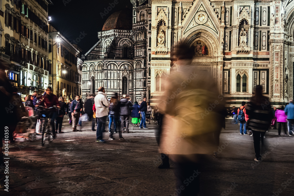 People in Florence's Duomo square