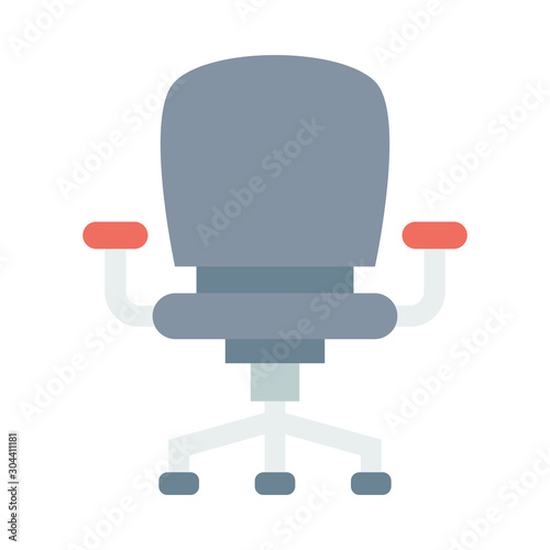 Swivel Chair Vector illustration. Modern flat Icon for Business & Office. 