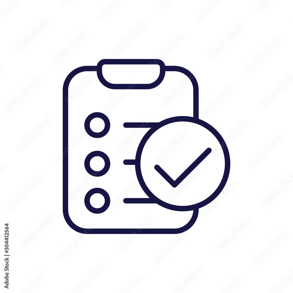 In Compliance Icon with paper, checks & list