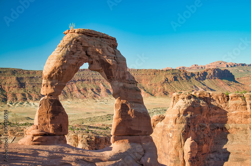 Beautiful Delicate Arch rock formation in Arches National Park, Utah