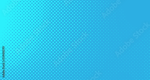 Blue halftone pop art background abstract vector comics style blank layout template with clouds beams and isolated dots pattern. For sale banner for your designe 1960s. with copy space eps10