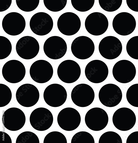 Tapety Kropki  seamless-polka-dot-pattern-in-triangular-arrangement-black-dots-on-white-background-vector-illustration