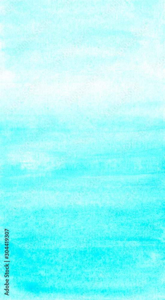 Abstract vertical watercolor blue and white background
