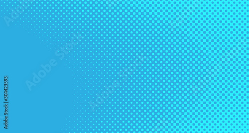 Blue halftone pop art background abstract vector comics style blank layout template with clouds beams and isolated dots pattern. For sale banner for your designe 1960s. with copy space eps10