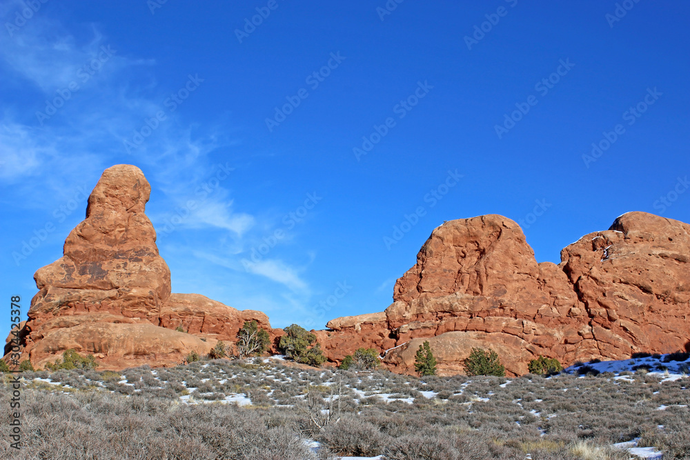 Fototapeta premium Rock formations in the Arches national Park, Utah 