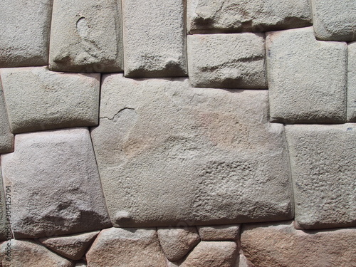 12 sided Inca Hatunrumiyoc stone, Twelve angled stone (La Piedra de Los Doce Angulos) of the ancient inca wall, Cusco, Peru