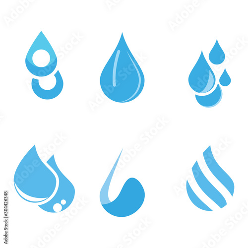Set Water drop Logo Template vector illustration design