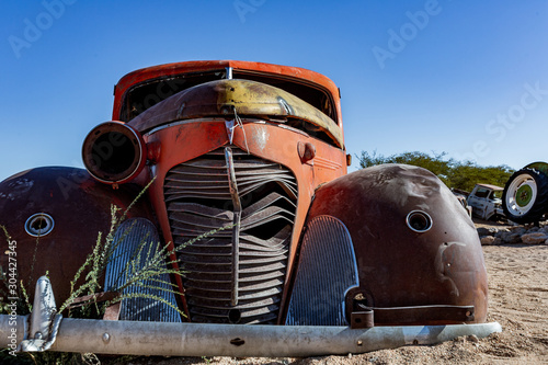 Old cars abandoned in Solitaire, Namibia, Africa © Pierre vincent