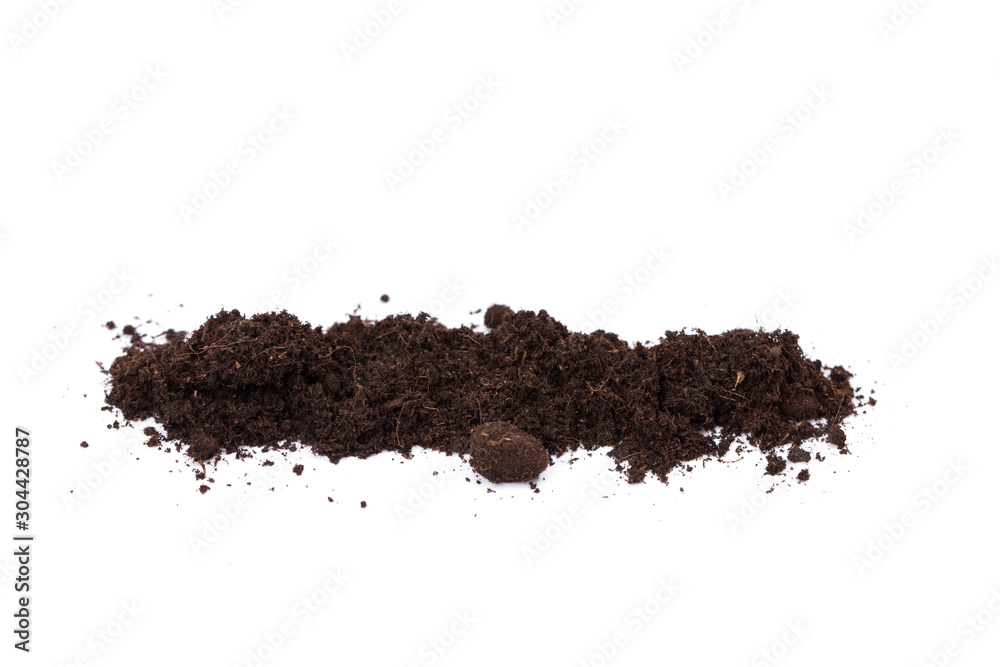 Pile of humus soil isolated on white background Pile of humus soil isolated on white background
