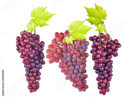 Purple grapes isolated on white background