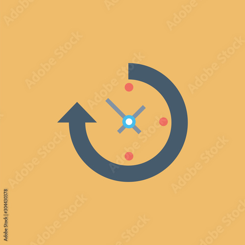 Clockwise Vector illustration. Modern flat Icon for Business & Office. 