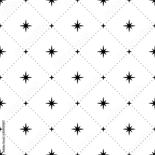 Vector seamless retro pattern with stars. Wrapper. Holiday print