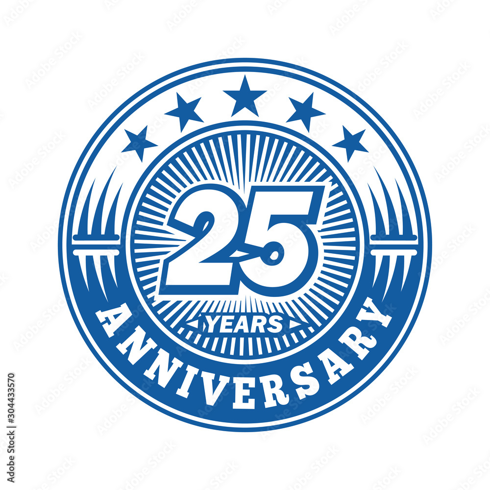 25 years logo. Twenty-five years anniversary celebration logo design. Vector and illustration.