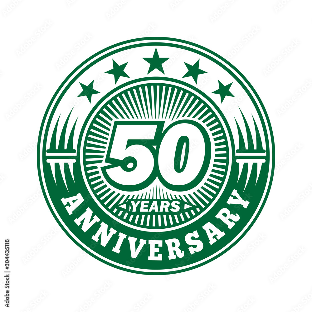 50 years logo. Fifty years anniversary celebration logo design. Vector and illustration.