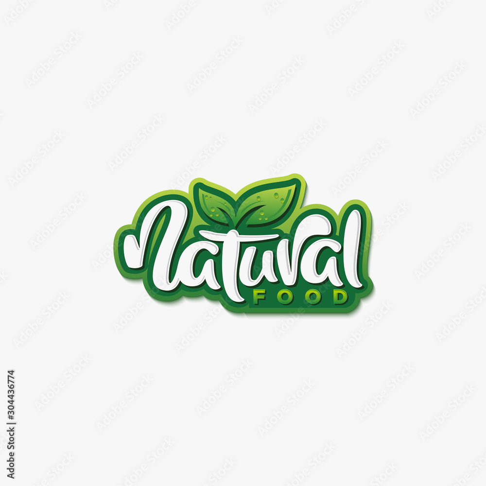 Natural food typography logo design vector Natural food typography logo design vector