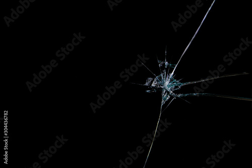 abstraction crack on broken glass and mirror on an isolated background