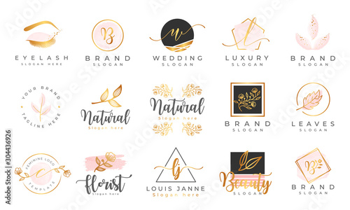Feminine logo collections template premium vector photo