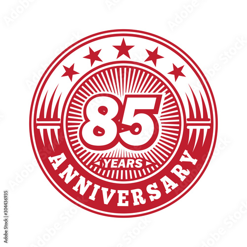 85 years logo. Eighty-five years anniversary celebration logo design. Vector and illustration.