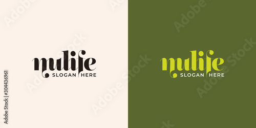 nulife meaning of natural life typography logo design template vector