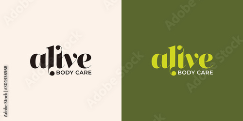 alive typography logo design template vector