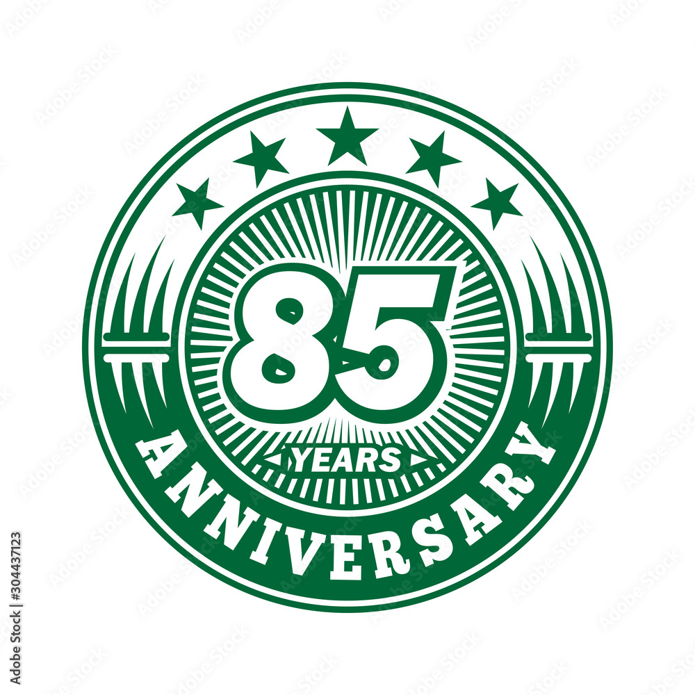 85 years logo. Eighty-five years anniversary celebration logo design. Vector and illustration.